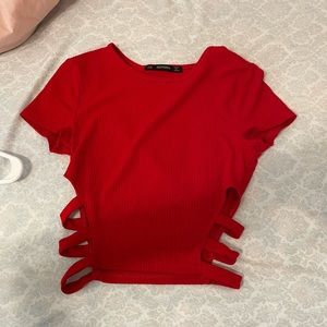 Red crop top